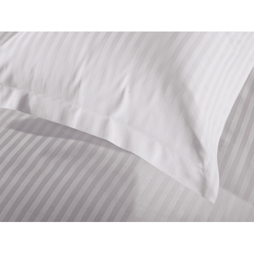 Set lenjerie de pat dublu 180x200,Damasc cu dungă îngustă