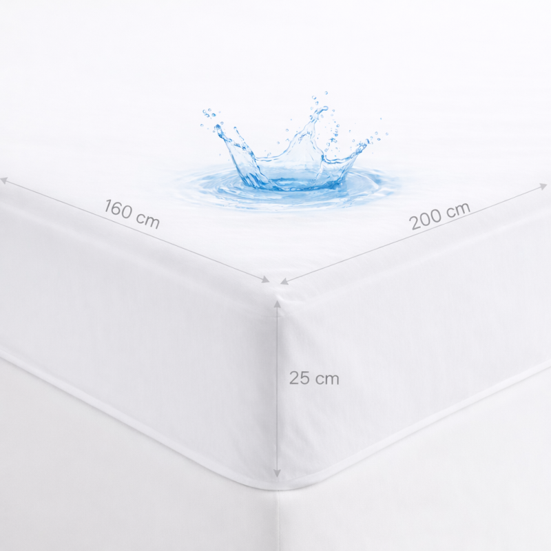 Protecție de pat 160x200x25,impermeabilă cu margine