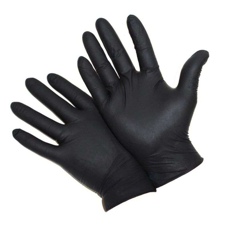 Mănuși nitril negre XL,100 bucati